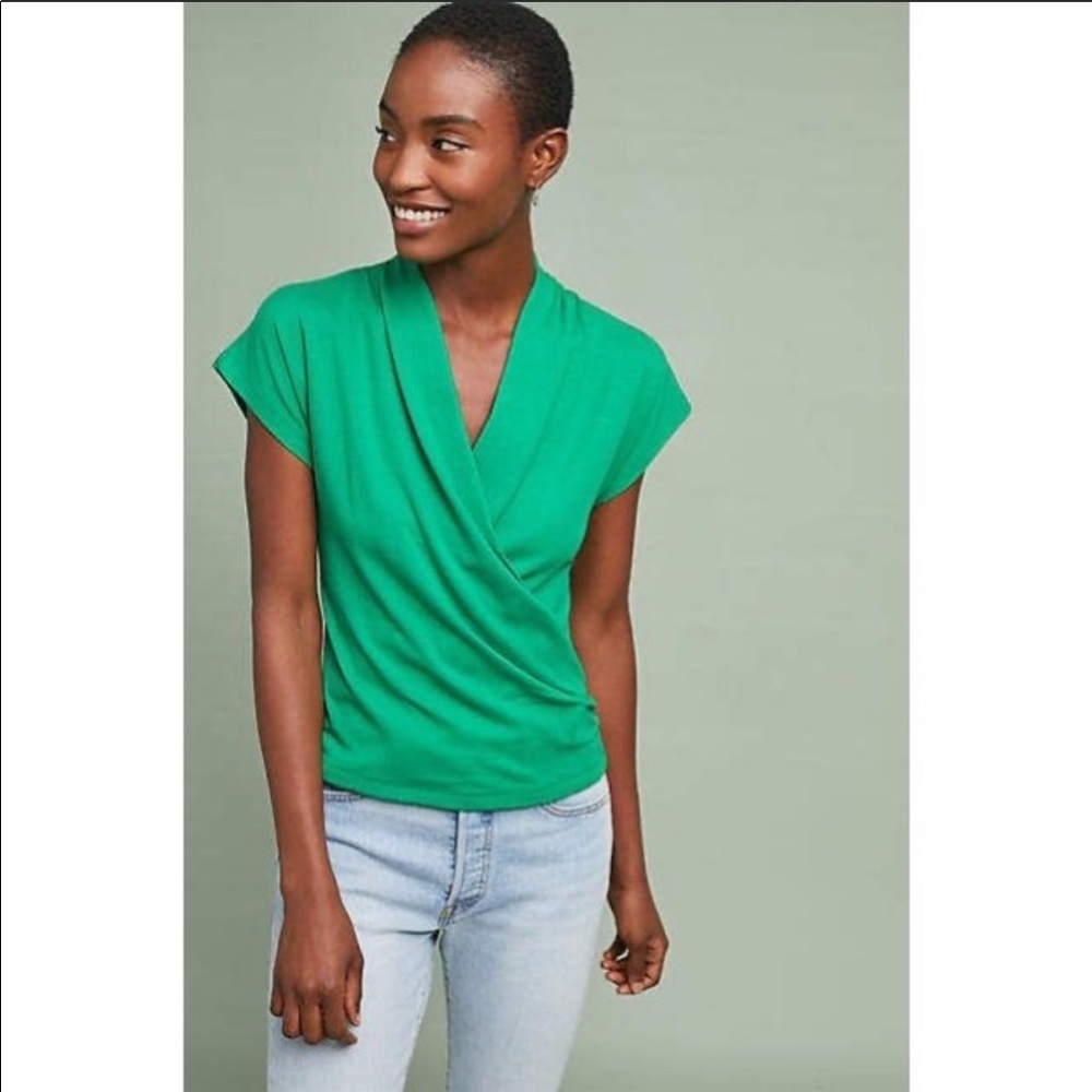 Mauve Crossover Top in Kelly Green